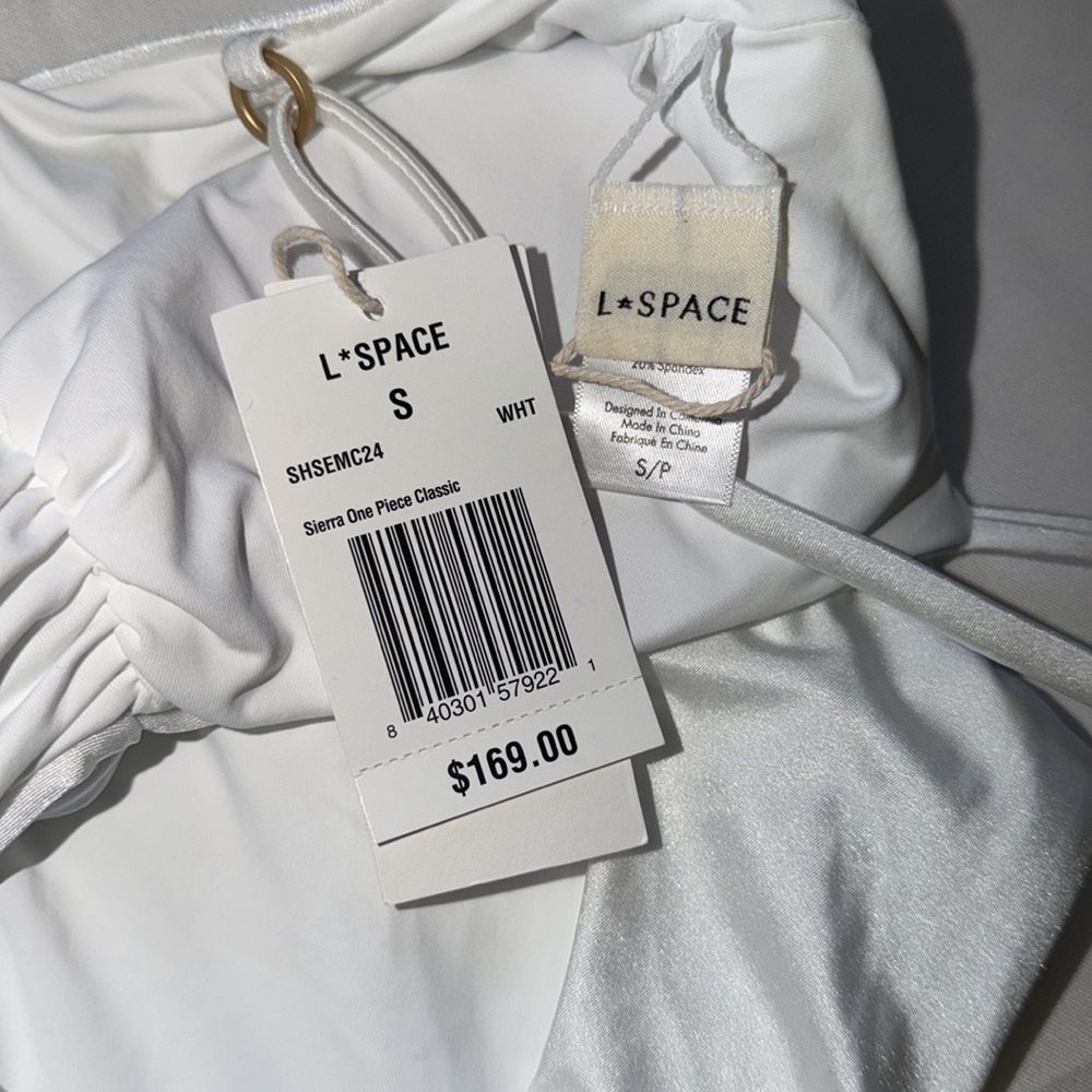 L*Space Sierra One Piece Bathing Suit - White Satin Shine, SMALL - Picture 7 of 11